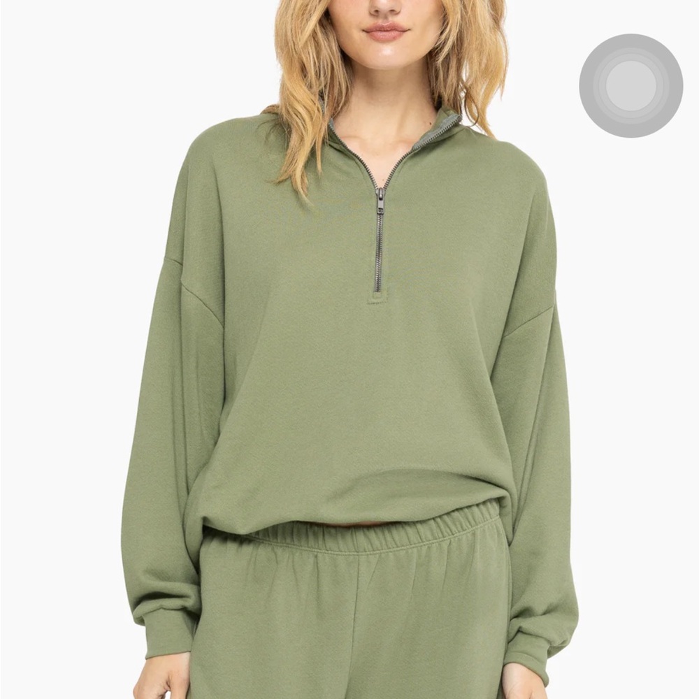SET ACTIVE LIGHTWEIGHT SWEATS
QUARTER ZIP — Pistachio